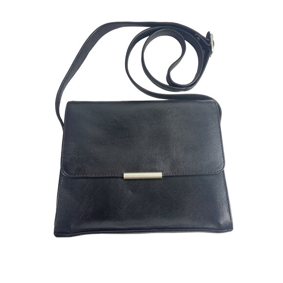 Lgin Women's Black Leather Crossbody Tote Bag Sz M - Picture 1 of 12